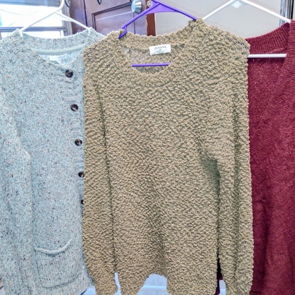 Anna Textured Knit Sweater in Olive with 2 more soft and warm sweaters!